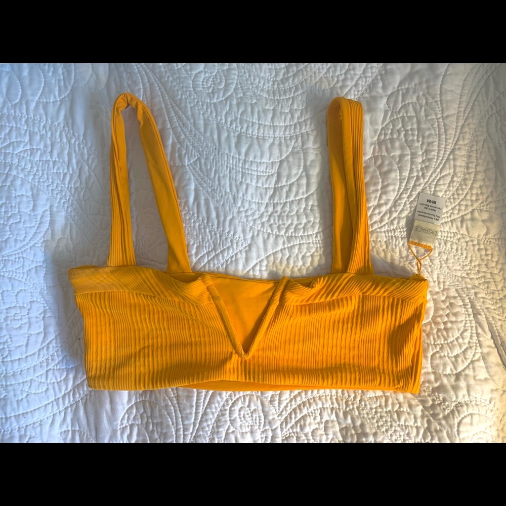 L*Space golden bikini top